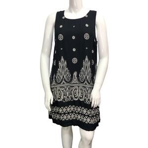 Vintage Dee Dees Size L Aloha Hawaiian Dress Floral Black Vacation Resortwear